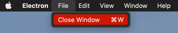 The Excalidraw Desktop menu bar on macOS with the 'File', 'Close Window' menu item selected.